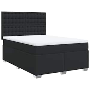 Box spring postel s matrací černá 160x200 cm umělá kůže - obrázek 3