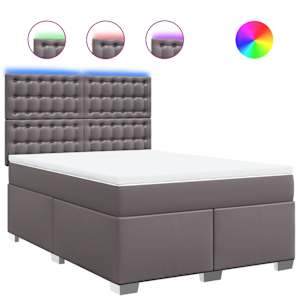 Box spring postel s matrací šedá 160x200 cm umělá kůže - obrázek 2