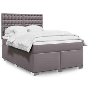 Box spring postel s matrací šedá 160x200 cm umělá kůže - obrázek 1
