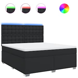 Box spring postel s matrací černá 180x200 cm umělá kůže - obrázek 2