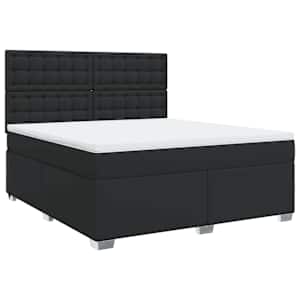 Box spring postel s matrací černá 180x200 cm umělá kůže - obrázek 3