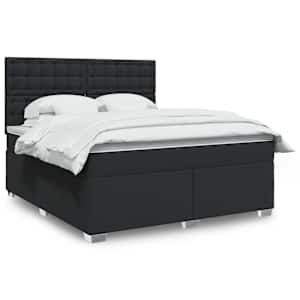 Box spring postel s matrací černá 180x200 cm umělá kůže - obrázek 1