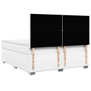 Box spring postel s matrací bílá 180x200 cm umělá kůže - obrázek 12