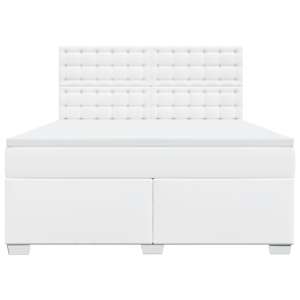 Box spring postel s matrací bílá 180x200 cm umělá kůže - obrázek 6