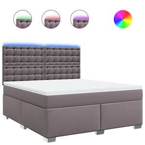 Box spring postel s matrací šedá 180x200 cm umělá kůže - obrázek 2