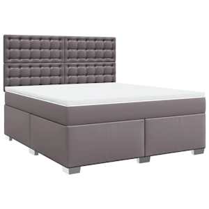 Box spring postel s matrací šedá 180x200 cm umělá kůže - obrázek 3
