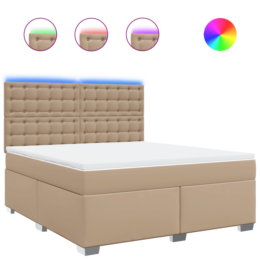 vidaXL Box spring postel s matrací cappuccino 180 x 200 cm umělá kůže