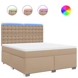 Box spring postel s matrací cappuccino 180 x 200 cm umělá kůže - obrázek 2
