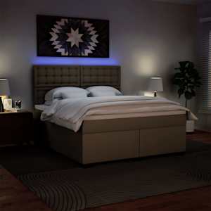 Box spring postel s matrací cappuccino 180 x 200 cm umělá kůže - obrázek 5
