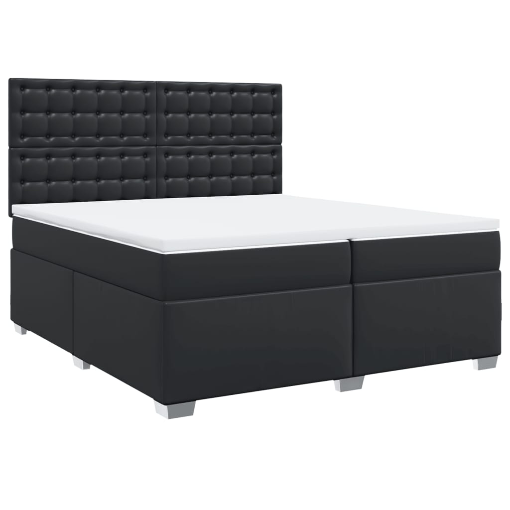 vidaXL Boxspring met matras kunstleer zwart 200x200 cm afbeelding