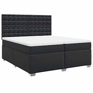 Box spring postel s matrací černá 200x200 cm umělá kůže - obrázek 3