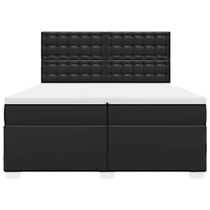 Box spring postel s matrací černá 200x200 cm umělá kůže - obrázek 6