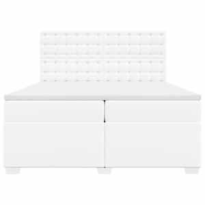 Box spring postel s matrací bílá 200x200 cm umělá kůže - obrázek 6