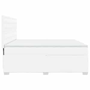 Box spring postel s matrací bílá 200x200 cm umělá kůže - obrázek 11