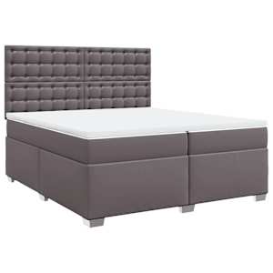 Box spring postel s matrací šedá 200x200 cm umělá kůže - obrázek 3