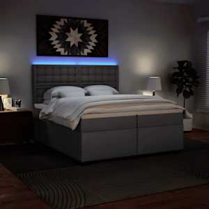 Box spring postel s matrací šedá 200x200 cm umělá kůže - obrázek 5