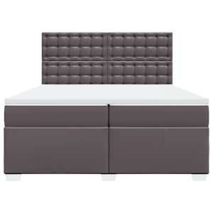 Box spring postel s matrací šedá 200x200 cm umělá kůže - obrázek 6