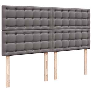 Box spring postel s matrací šedá 200x200 cm umělá kůže - obrázek 7