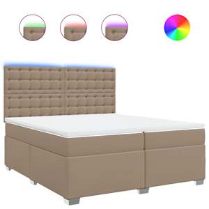 Box spring postel s matrací cappuccino 200 x 200 cm umělá kůže - obrázek 2