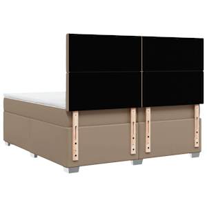 Box spring postel s matrací cappuccino 200 x 200 cm umělá kůže - obrázek 12