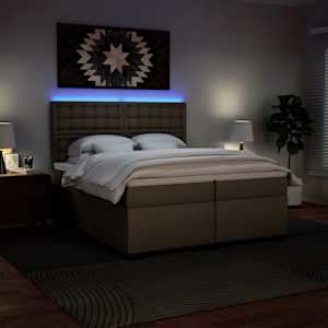 Box spring postel s matrací cappuccino 200 x 200 cm umělá kůže - obrázek 5