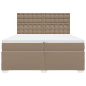 Box spring postel s matrací cappuccino 200 x 200 cm umělá kůže - obrázek 6