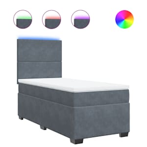Box spring postel s matrací tmavě šedá 80 x 200 cm samet - obrázek 2