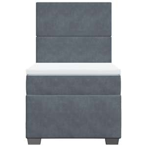Box spring postel s matrací tmavě šedá 80 x 200 cm samet - obrázek 7