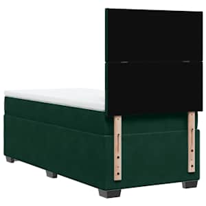Box spring postel s matrací tmavě zelená 80 x 200 cm samet - obrázek 13