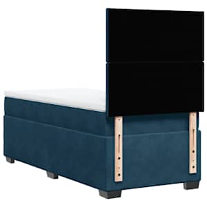 Box spring postel s matrací modrá 80 x 200 cm samet - obrázek 13