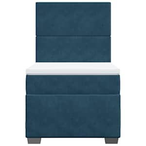 Box spring postel s matrací modrá 80 x 200 cm samet - obrázek 7