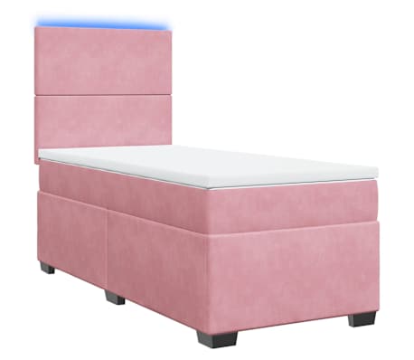vidaXL Rams&auml;ng med madrass rosa 80x200 cm sammet