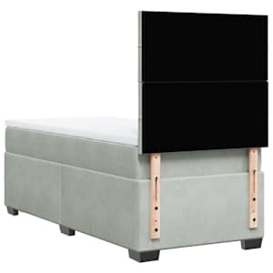 Box spring postel s matrací světle šedá 80 x 200 cm samet - obrázek 13