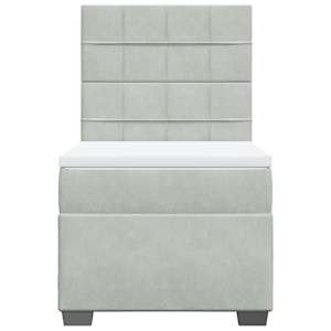 Box spring postel s matrací světle šedá 80 x 200 cm samet - obrázek 7
