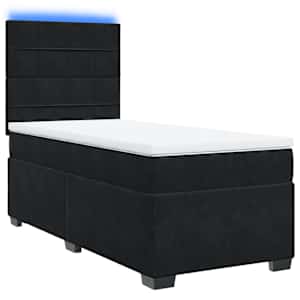 Box spring postel s matrací černá 80 x 200 cm samet - obrázek 3