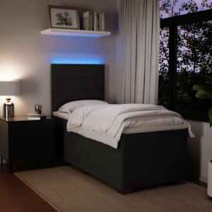 Box spring postel s matrací černá 80 x 200 cm samet - obrázek 5