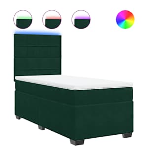 Box spring postel s matrací tmavě zelená 80 x 200 cm samet - obrázek 2