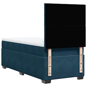 Box spring postel s matrací modrá 80 x 200 cm samet - obrázek 13