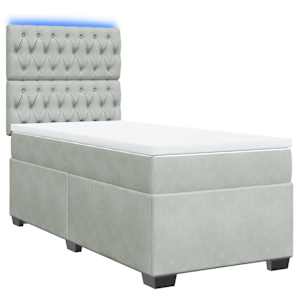 Box spring postel s matrací světle šedá 80 x 200 cm samet - obrázek 3