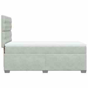 Box spring postel s matrací světle šedá 80 x 200 cm samet - obrázek 12