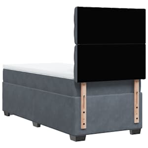 Box spring postel s matrací tmavě šedá 80 x 200 cm samet - obrázek 13