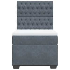 Box spring postel s matrací tmavě šedá 80 x 200 cm samet - obrázek 7