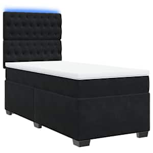 Box spring postel s matrací černá 80 x 200 cm samet - obrázek 3