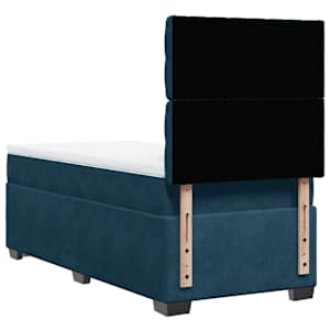 Box spring postel s matrací modrá 80 x 200 cm samet - obrázek 13