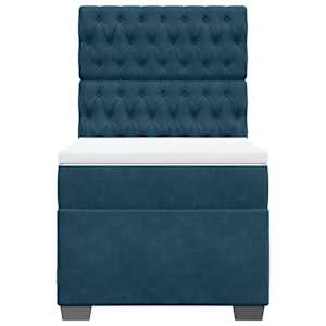 Box spring postel s matrací modrá 80 x 200 cm samet - obrázek 7
