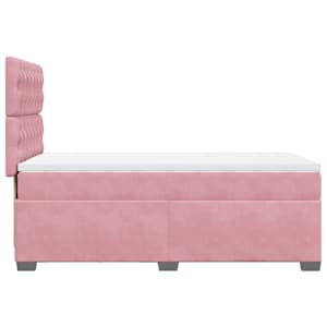 Box spring postel s matrací růžová 80 x 200 cm samet - obrázek 12