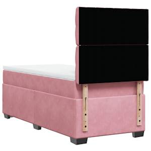 Box spring postel s matrací růžová 80 x 200 cm samet - obrázek 13