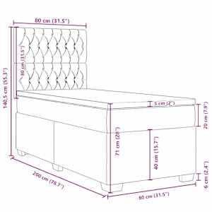 Box spring postel s matrací růžová 80 x 200 cm samet - obrázek 19