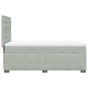 Box spring postel s matrací světle šedá 80 x 200 cm samet - obrázek 12