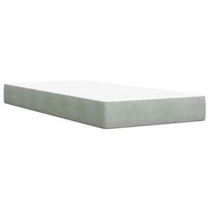 Box spring postel s matrací světle šedá 80 x 200 cm samet - obrázek 10